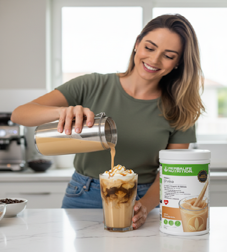 Café Gelado com Shake de Doce de Leite