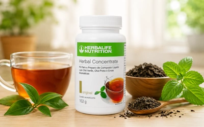 Chá Herbal, NRG e Fiber Concentrate