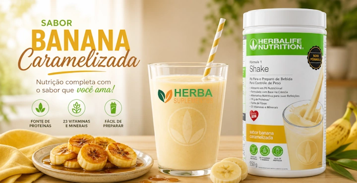 Shake Herbalife Banana Caramelizada