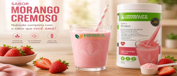 Shake Herbalife Morango Cremoso