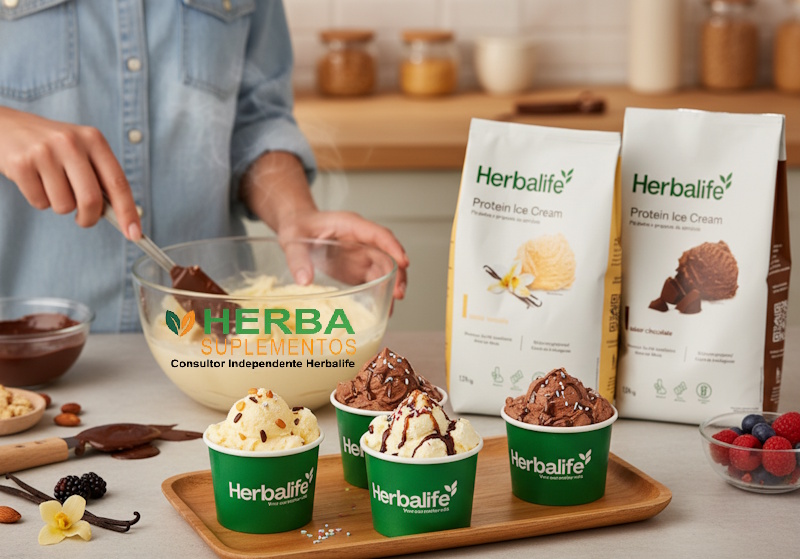 Gelato Herbalife Protein Ice Cream - Chocolate e Baunilha
