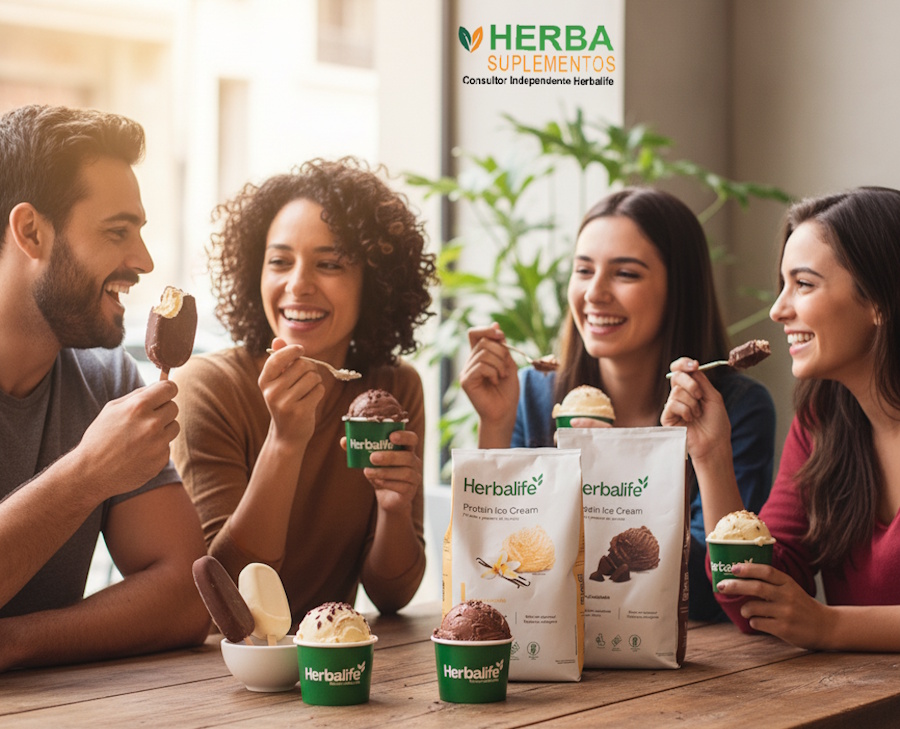 Gelato Herbalife Protein Ice Cream - Chocolate e Baunilha