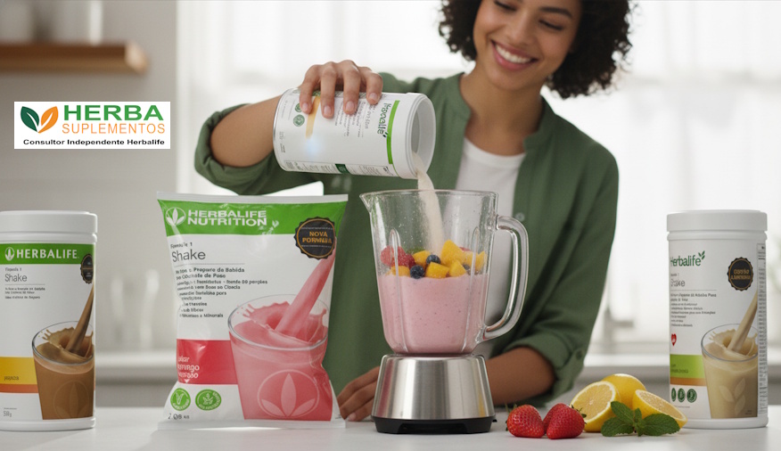 Shake Herbalife com frutas frescas